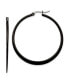 ფოტო #1 პროდუქტის Stainless Steel Polished Black plated Hoop Earrings