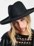 Фото #1 товара ASOS DESIGN structured wide brim fedora hat in black with trim detail