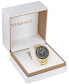 ფოტო #4 პროდუქტის Men's Swiss Chronograph Greca Dome Gold Ion Plated Bracelet Watch 43mm