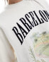 Hollister Barcelona tennis club printed sweatshirt in white Белый, XS - фото #4