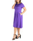 ფოტო #4 პროდუქტის Plus Size Short Sleeve Midi Dress with Pockets