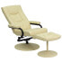 Фото #4 товара Contemporary Cream Leather Recliner And Ottoman With Leather Wrapped Base