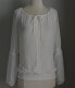Laundry By Shelly Segal New Long Sleeve Blouse Clipped Jaquard Peasant White 12