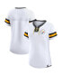 Women's White Pittsburgh Steelers Sunday Best Lace-Up T-shirt
