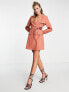 Фото #1 товара Saint Genies open back blazer dress in rust