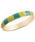 ფოტო #1 პროდუქტის Gold-Tone Crystal & Color Block Bangle Bracelet, Created for Macy's