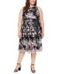 Фото #1 товара Plus Size Floral-Print Tie-Waist Midi Dress