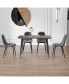 Sturdy MDF Dining Table with 4 Cushioned Medieval-Style Side Chairs