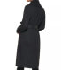 Фото #2 товара DKNY Women's Knit-Collar Belted Wrap Coat Black XS