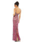 ფოტო #3 პროდუქტის Women's Floral Embellished Scoop Neck Evening Gown