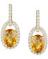 ფოტო #1 პროდუქტის Peridot (1-5/8 ct. t.w.) & Diamond (1/5 ct. t.w.) Halo Drop Earrings in 14k Gold