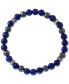 ფოტო #1 პროდუქტის EFFY® Men's Lapiz Lazuli & Hematite Bead Stretch Bracelet in Sterling Silver