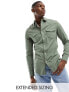 ASOS DESIGN skinny fit western denim shirt in green