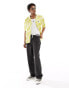 Lee short sleeve revere collar leaf print shirt in yellow