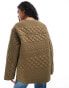 YAS quilted jacket in khaki - KHAKI