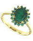 Emerald Halo Ring (3-5/8 ct. t.w.) in Gold-Plated Sterling Silver (Also in Ruby/Pink Sapphire)