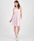 ფოტო #1 პროდუქტის Juniors' Embroidered Tiered Mini Dress