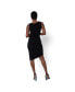 ფოტო #2 პროდუქტის Women's Sleeveless Black Asymmetrical V-Neck Drape Front Dress