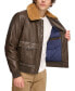 Фото #4 товара Men's Faux-Fur-Trim Faux-Leather Bomber Jacket