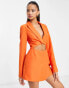Фото #8 товара Miss Selfridge cut out mini blazer playsuit in orange