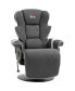 Фото #1 товара Manual Recliner, Swivel Lounge Armchair with Footrest and Two Cup Holders for Living Room, Black