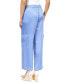 ფოტო #3 პროდუქტის Women's Solid Satin Cargo Pants