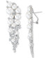 ფოტო #3 პროდუქტის Cultured Freshwater Button Pearl (4 - 8-1/2mm) & Cubic Zirconia Vine Cluster Drop Earrings