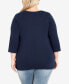 Фото #2 товара Plus Size Love Heart 3/4 Sleeve Top