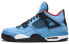 Кроссовки Nike Air Jordan 4 Retro Travis Scott Cactus Jack (Голубой)