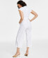 ფოტო #2 პროდუქტის Petite Linen-Blend Sleeveless Button-Front Jumpsuit, Created for Macy's