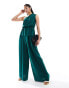 ASOS DESIGN wide leg co-ord trouser in dark green