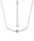 Фото #1 товара Macy's amethyst Polished Bar 18" Bolo Necklace (1/4 ct. t.w.) in Rose Gold-Plated Sterling Silver (Also in Swiss Blue Topaz & Madeira Citrine)