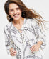 Фото #3 товара Petite Long-Sleeve Lace-Up Blouse, Created for Macy's