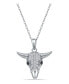 Фото #1 товара Giani Bernini cubic Zirconia Pave Steer Head Pendant Necklace in Sterling Silver