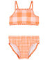 Фото #3 товара Toddler Gingham Ruffle 2-Piece Bikini 2T