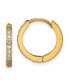 Stainless Steel Yellow plated Crystal Hinged Hoop Earrings