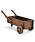 Фото #5 товара Wooden Wagon Planter Box with Wheels Handles and Drainage Hole-Rustic Brown
