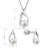 Фото #2 товара Elegant Silver Jewelry Set with Genuine Pearls 29080.1B (Earrings, Chain, Pendant)