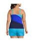 Фото #2 товара Women's Plus Size Square Neck Underwire Tankini Swimsuit Top Adjustable Straps