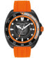 ფოტო #1 პროდუქტის Men's Charter Automatic Orange Silicone Watch 44mm