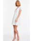 ფოტო #2 პროდუქტის Plus Size V-Neck Frill Sleeve Tunic Dress