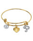 ფოტო #14 პროდუქტის 14K Gold-Dipped Heart and Initial Crystal Charm Bracelet