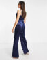 Little Mistress jumpsuit in navy Синий, 34 - фото #2