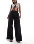 Фото #1 товара ASOS DESIGN bias cut relaxed trouser with linen in black