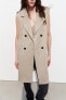 Long faux suede waistcoat