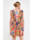 Фото #5 товара Women's Multi Pop Floral Chiffon Ruffled Mini Dress