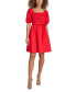 Women's Puff-Sleeve Smocked A-Line Dress