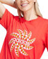 ფოტო #3 პროდუქტის Women's FARM Rio Cotton Printed Logo T-Shirt