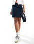 Object tailored mini skirt with notch front in navy Синий, 36 - фото #1