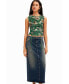 ფოტო #4 პროდუქტის Women's Denim midi skirt